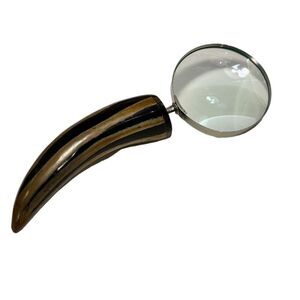 8" Bull Horn Handle Magnifying Glass Large Decorative